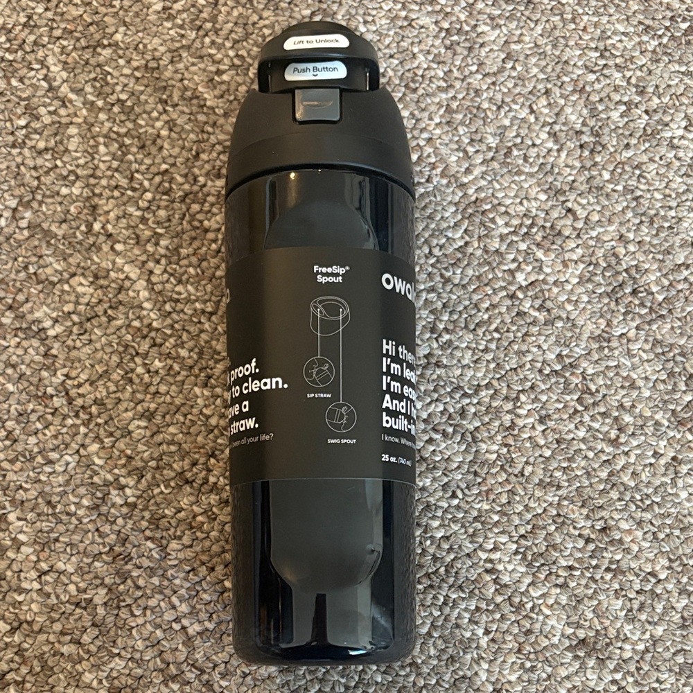Brand new Owala Black Water Bottle (plastic)